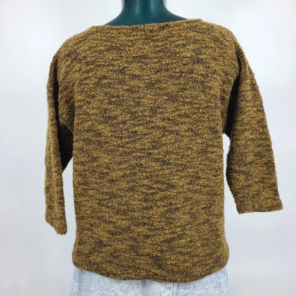 Vintage dia Boutique Brown Knit Sweater with Pockets Women's Oversize S USA 2597 - Picture 2 of 9